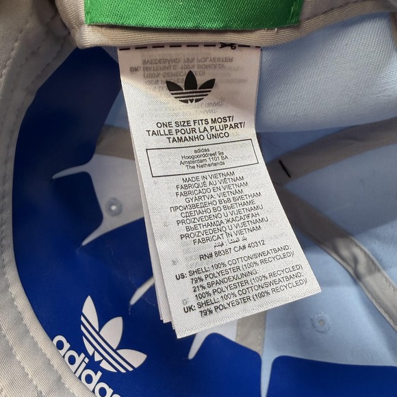 Adidas Hat Cap‎ Snap Back Mens One Size Blue OG Patch 5 Panel Twill Trefoil Logo - Picture 7 of 9